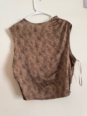 Sincerely Jules Tan and Black Dotted Animal Print Sleeveless Top